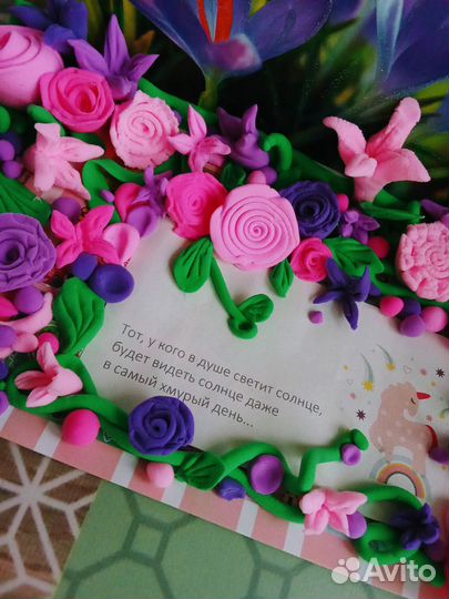 Открытка ручная работа цветы девушке