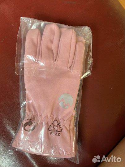 Перчатки детские розовые осенние