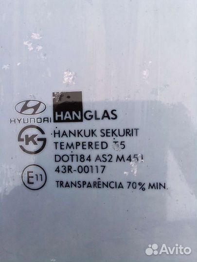 Стекло двери hyundai tiburon