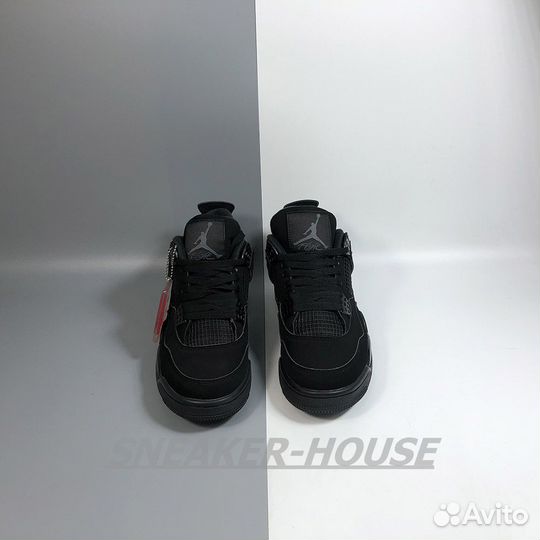 Кроссовки Air Jordan 4 “Black Cat” Black Light Gra