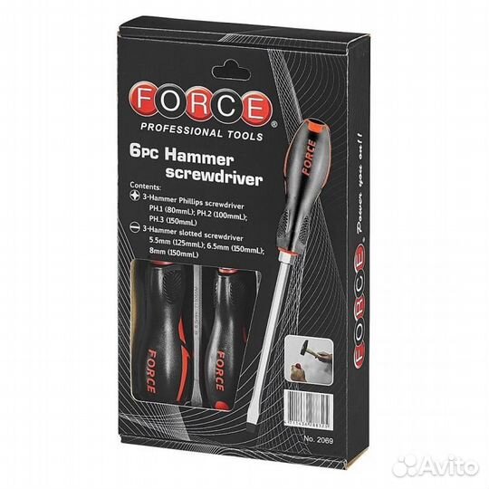 Набор ударных отверток 6пр 2069