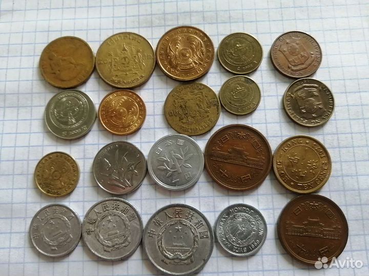 Монеты азиатских стран 20шт