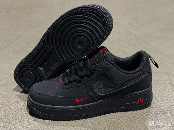 Nike Air Force 1 Low Multi-Swoosh Black Orange