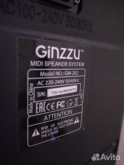 Портативная Bluetooth колонка ginzu - GM-202 (100В