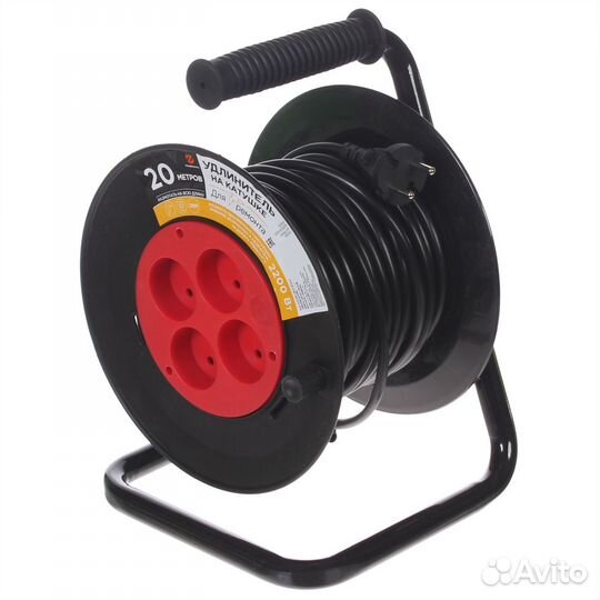 Удлинитель на катушке Защита Про 4 розетки без заз