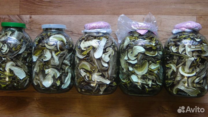 Сушеные грибы и шиповник