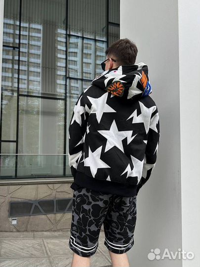 Зипка bape Black Star Japan Бэйп черная звезд худи