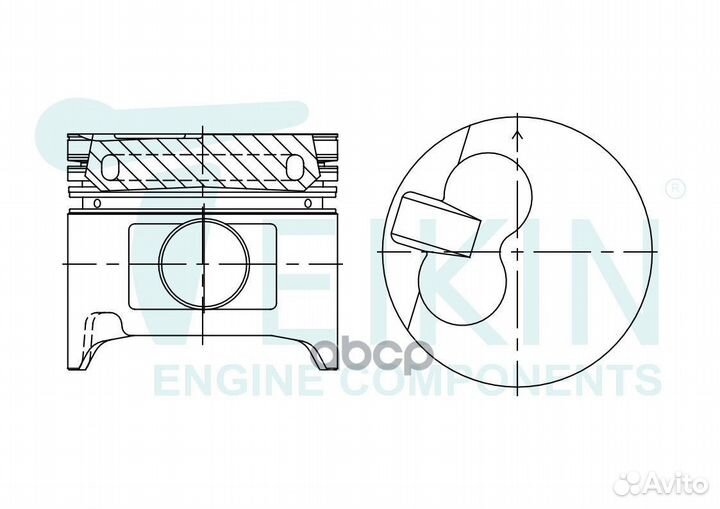 Поршень (к-т 4 шт без охлаждения) toyota