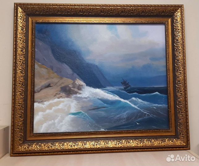 Картина маслом на холсте пейзаж в раме