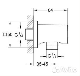 Подключение для душевого шланга grohe Rainshower с