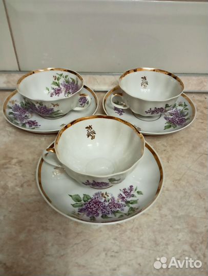 Столовый сервиз сирень дулево 1961г