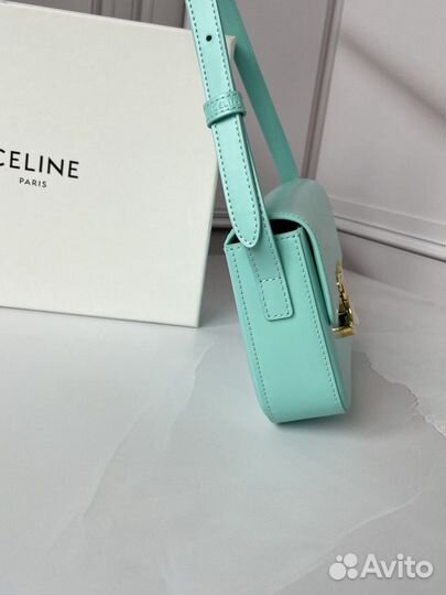 Сумка celine triomphe бирюзовая