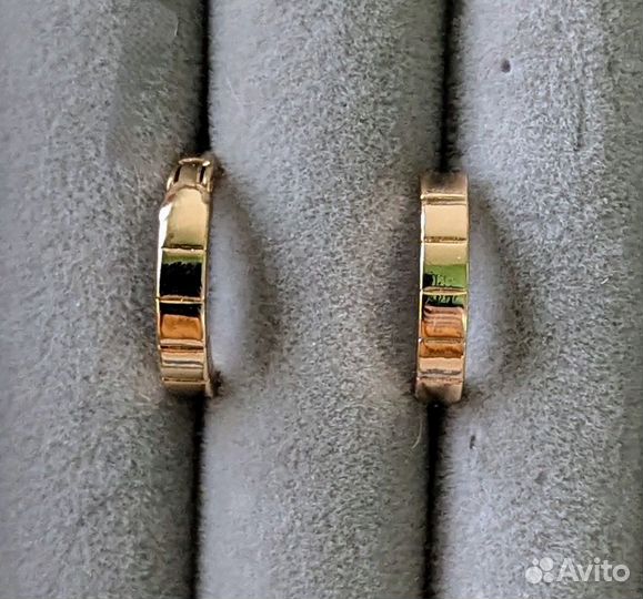 Серьги кольца 585 диаметр 15 мм