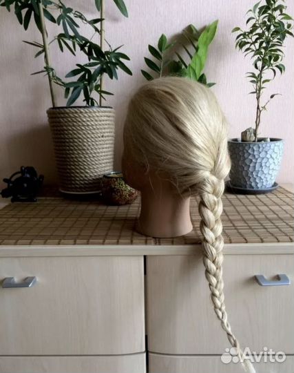 Манекен для причесок натуральные волосы