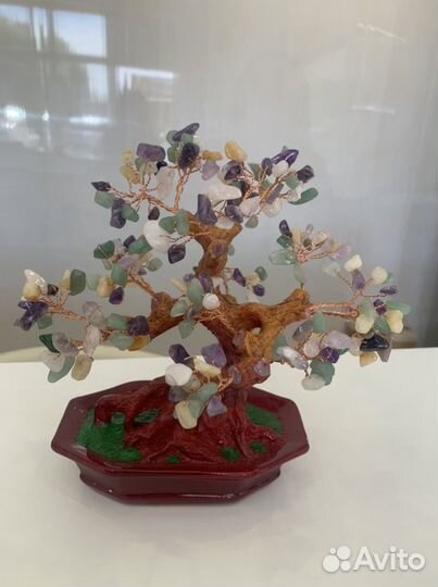 Дерево счастья с натуральными камнями: сердолик, а