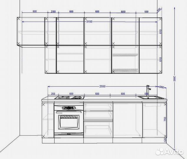 Кухни по индивидуальному заказу