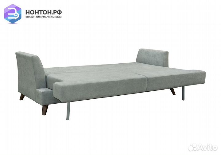 Диван тик-так Дамаск серый / вьюнки