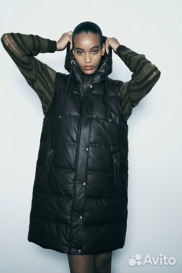 Жилетка zara кожаная