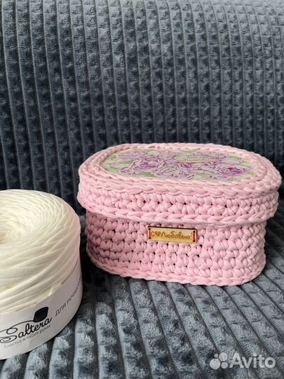 Корзина из трикотажной пряжи