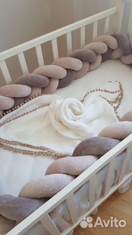 Бортики-косички, подушки, коконы, пледы