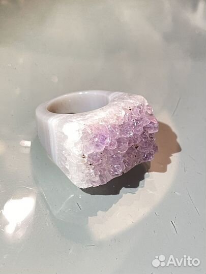 Кольцо из цельного аметиста