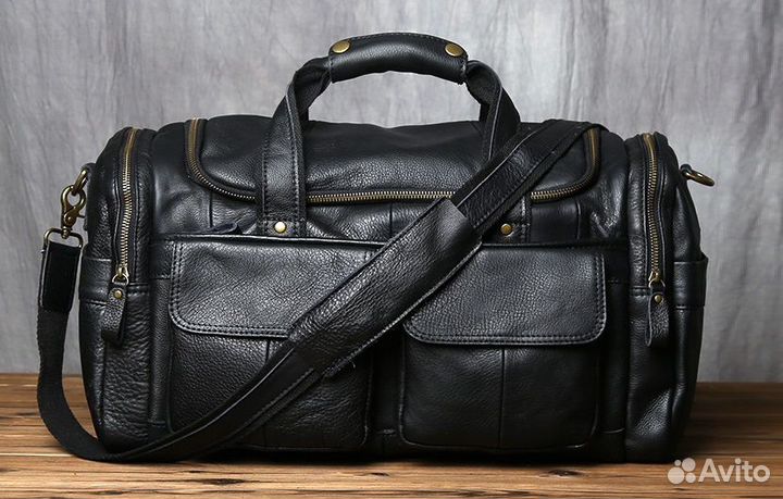 Мужская дорожная сумка натуральная кожа спорт RB36