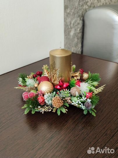 Новогодний декор, свеча