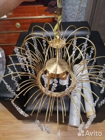 Хрустальная люстра СССР винтажная