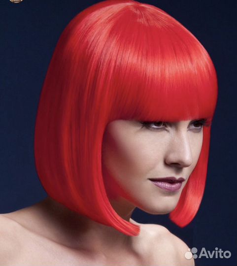 Красный, огненный парик прокат