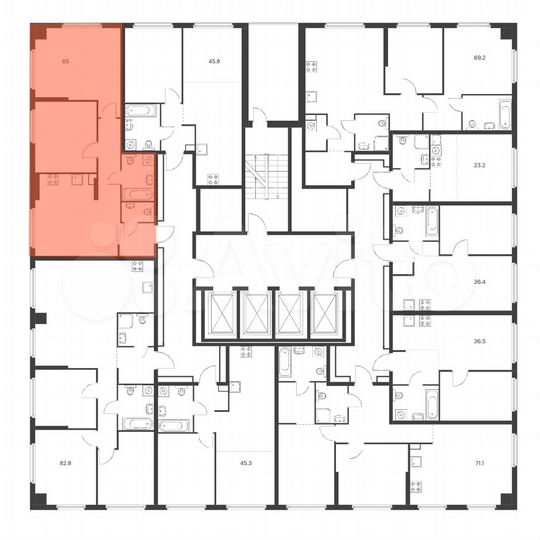 2-к. квартира, 65 м², 14/21 эт.