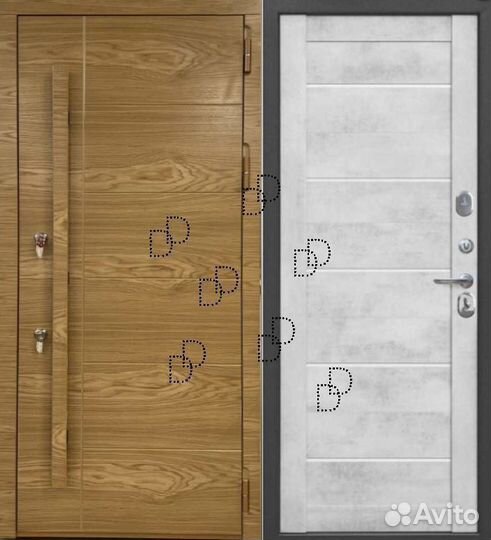 Трехконтурная входная дверь отделка шпон