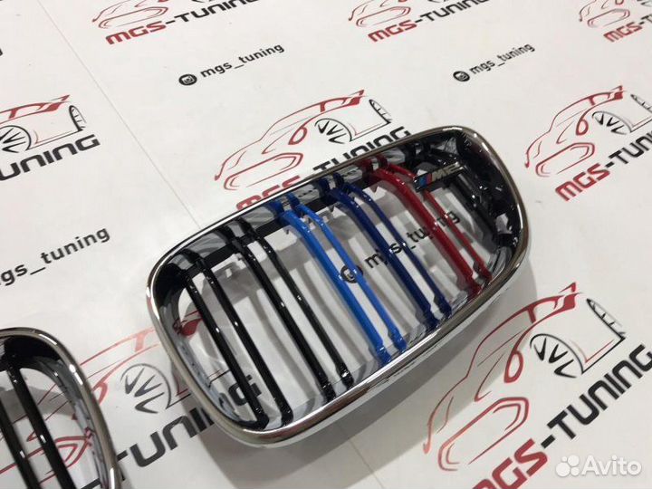 Ноздри 2 Series f22 13+ Хром с триколором + М