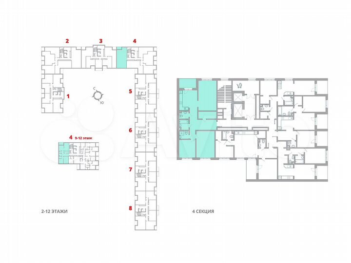 3-к. квартира, 91,7 м², 2/12 эт.