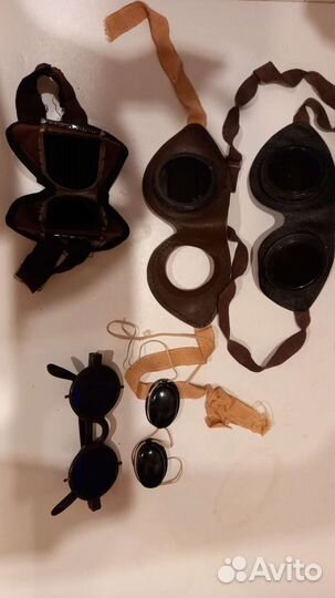 Очки сварщика, металлурга, для солярия ретро