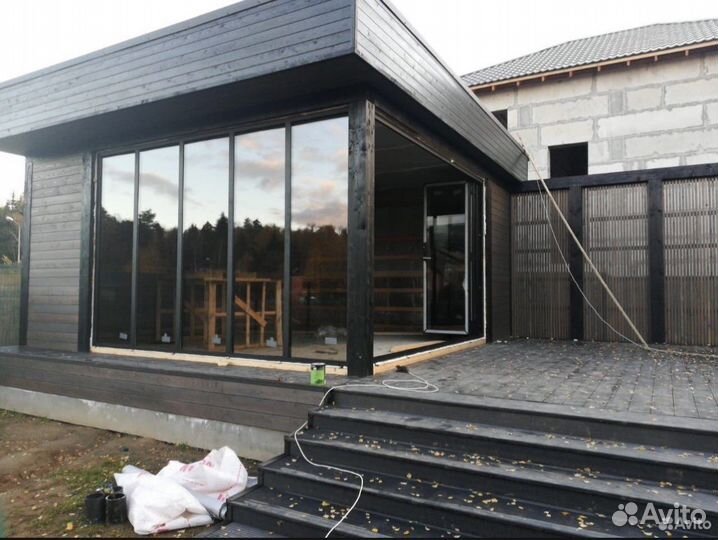 Остекление домов в профиле Rehau