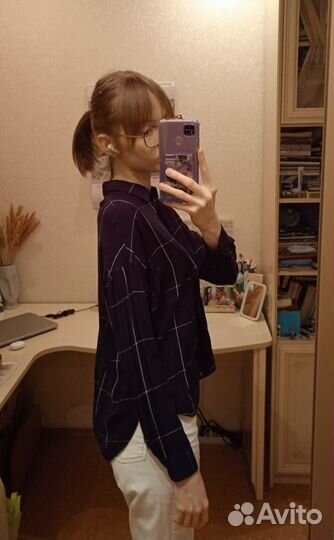 Рубашка в клетку оверсайз женская Sela