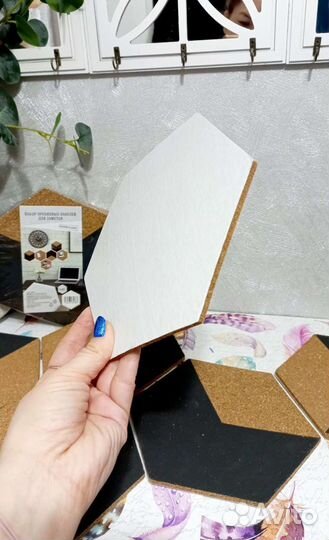 Набор пробковых панелей для заметок 6 шт самоклеющ