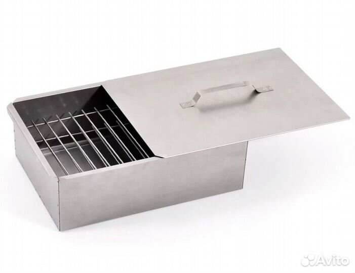 Коптильня из нержавейки 420х270х175мм с поддоном