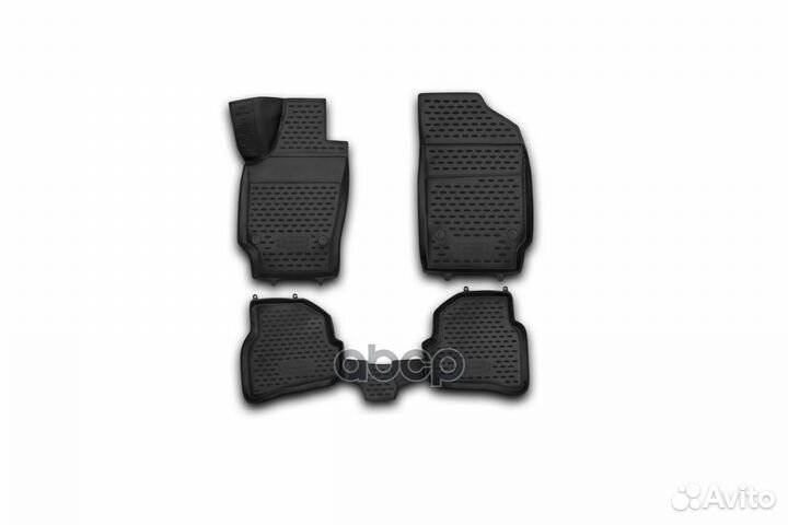 Комплект резиновых автомобильных ковриков 3D в