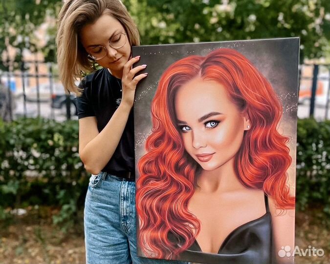 Портрет по фото на холсте Курск