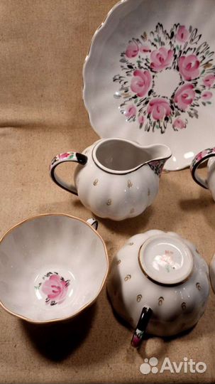Набор чайный лфз ручная роспись СССР