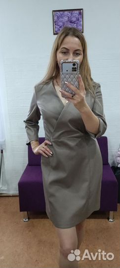 Женское кожаное платье