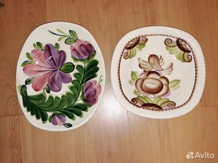 Блюдо СССР зик ручная роспись, Гарднер