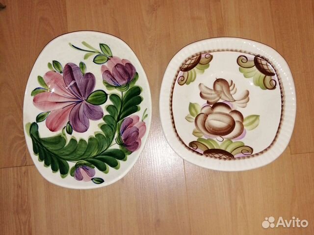 Блюдо СССР зик ручная роспись, Гарднер