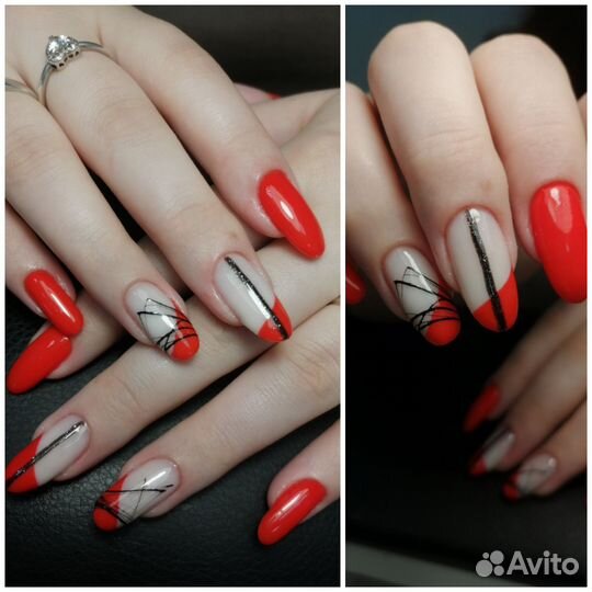 Маникюр наращивание ногтей гель лак