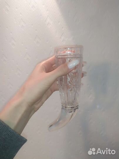 Хрустальный рог изобилия для вина (рог для питья)