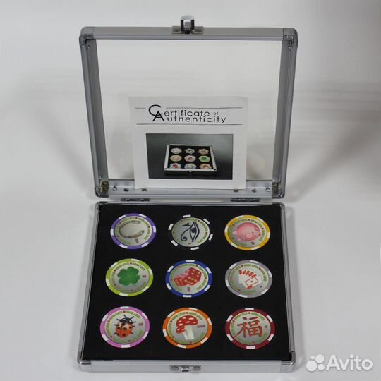 Набор из 9 монет 1 доллар Монеты на удачу. Казино