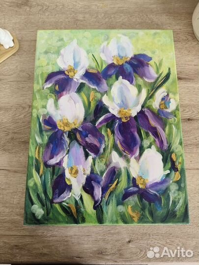 Картина маслом с цветами