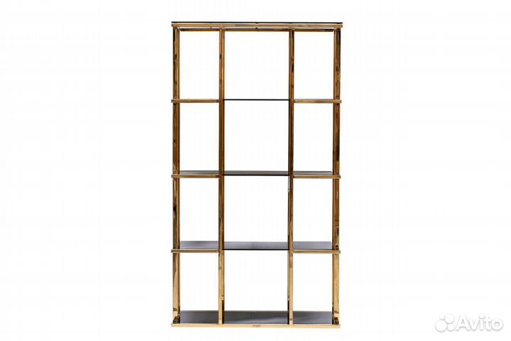 46AS-SH1537-gold Стеллаж золотистый/темн.ст. 100*4