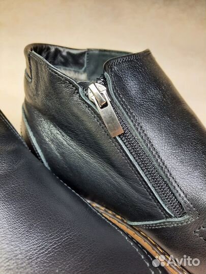 Мужские кожаные ботинки на зиму (Арт.61227)